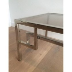 Paire de bouts de canapé design chromés