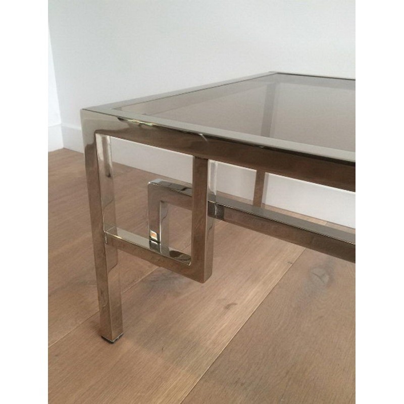 Paire de bouts de canapé design chromés