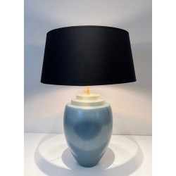 Lampe Céramique Bleue par Kosta, Travail Suédois, vers 1970