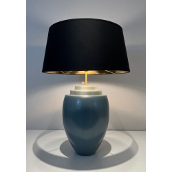Blue Ceramic Table Lamp by Kosta, Swedish Work, circa 1970