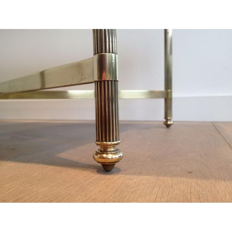 Maison Jansen Brass Coffee Table Black Glass 1940 | Maison BARROIS