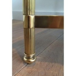 Maison Jansen Brass Coffee Table Black Glass 1940 | Maison BARROIS