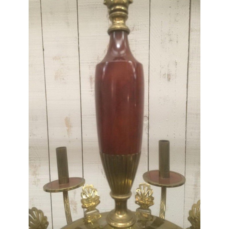 Lustre Laiton Plexiglass Rouge 1970 | Maison BARROIS