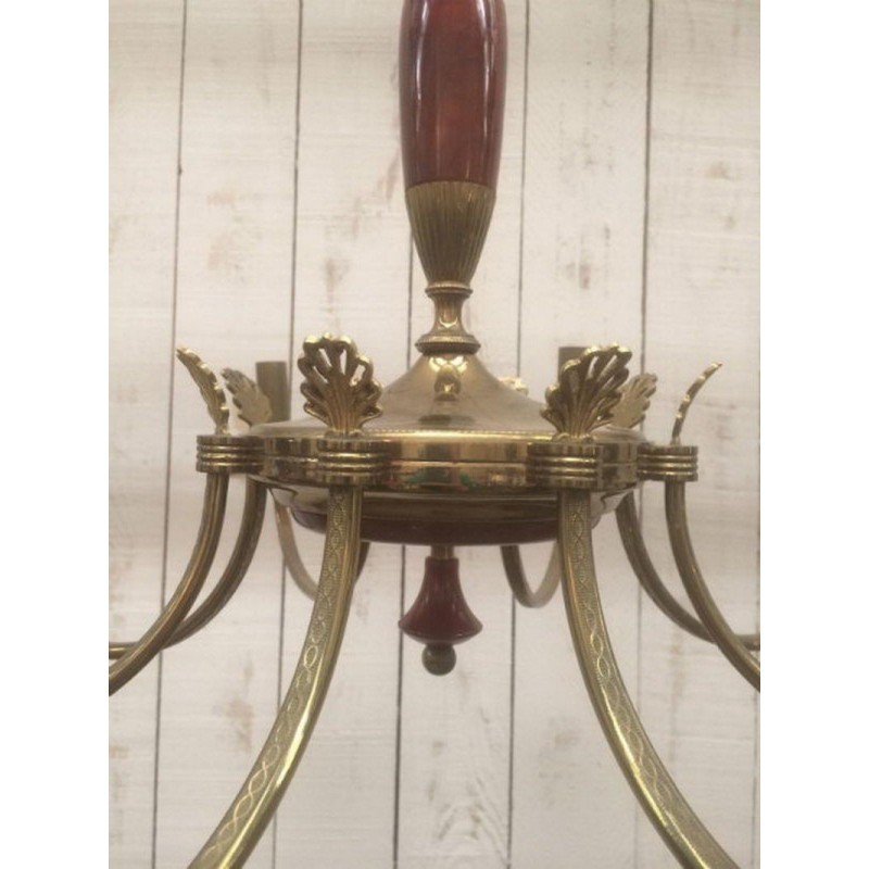 Lustre Laiton Plexiglass Rouge 1970 | Maison BARROIS