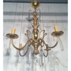 Lustre Bronze Cristaux Maison Baguès 1940 | Maison BARROIS