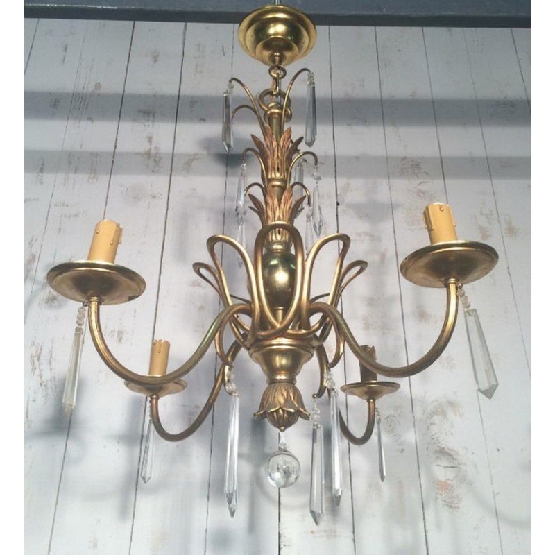 Bronze Crystal Chandelier Maison Baguès 1940 | Maison BARROIS