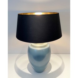 Blue Ceramic Table Lamp by Kosta, Swedish Work, circa 1970