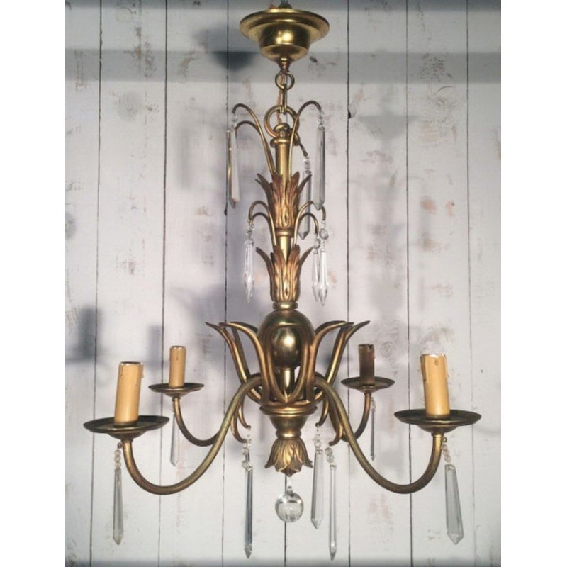 Bronze Crystal Chandelier Maison Baguès 1940 | Maison BARROIS