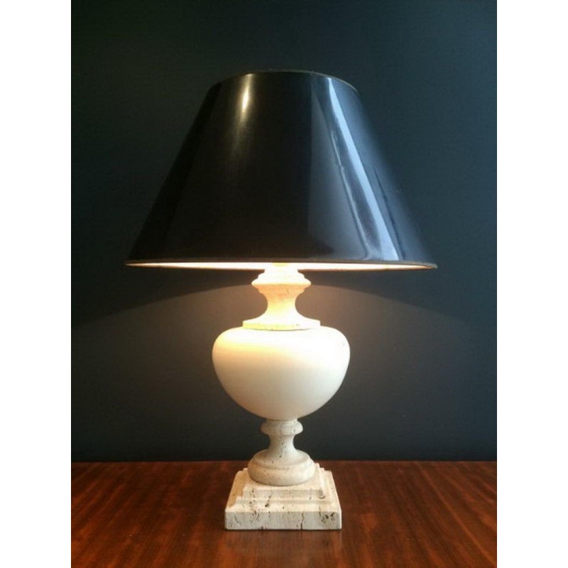 Lampe Céramique Socle Travertin 1960 | Maison BARROIS