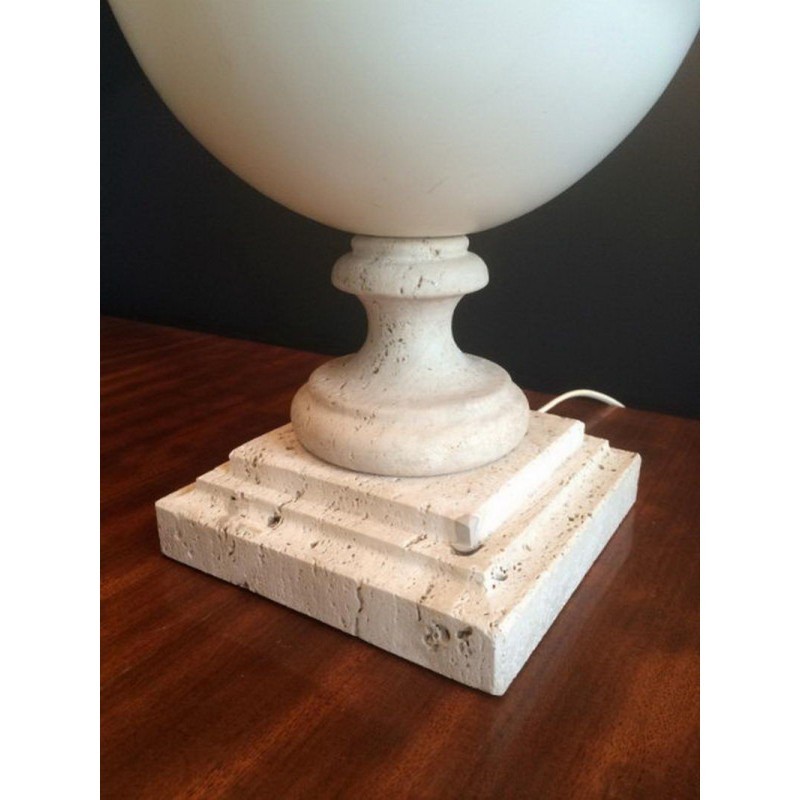 Lampe Céramique Socle Travertin 1960 | Maison BARROIS