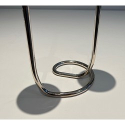 Two-Light Silvered Metal and Lucite Candlestick, French Work, circa 1970