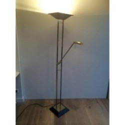 Floor Lamp Gunmetal Patina & Brass 1970 | Maison BARROIS