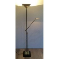 Floor Lamp Gunmetal Patina & Brass 1970 | Maison BARROIS