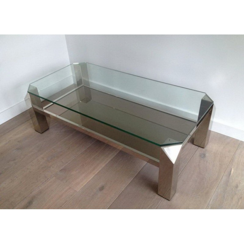 Chrome Design Coffee Table 1970–1980 | Maison BARROIS