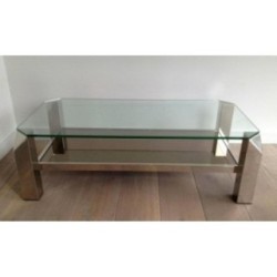 Chrome Design Coffee Table 1970–1980 | Maison BARROIS