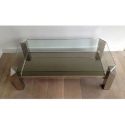 Table Basse Design Chromée 1970–1980 | Maison BARROIS