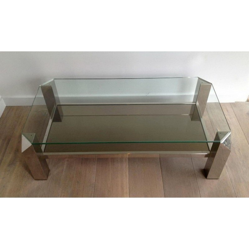 Table Basse Design Chromée 1970–1980 | Maison BARROIS