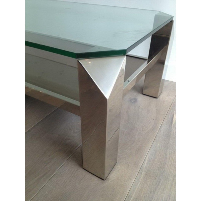 Table Basse Design Chromée 1970–1980 | Maison BARROIS