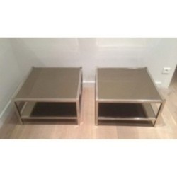 Chrome End Tables Bronze Mirrors 1970 | Maison BARROIS