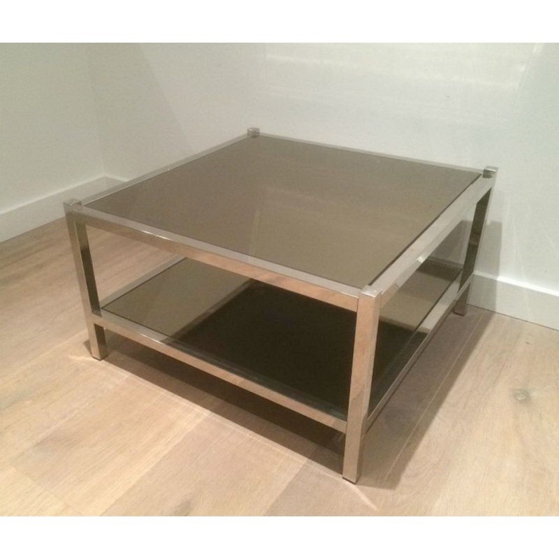 Chrome End Tables Bronze Mirrors 1970 | Maison BARROIS