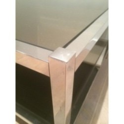 Chrome End Tables Bronze Mirrors 1970 | Maison BARROIS