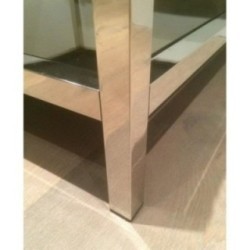 Chrome End Tables Bronze Mirrors 1970 | Maison BARROIS