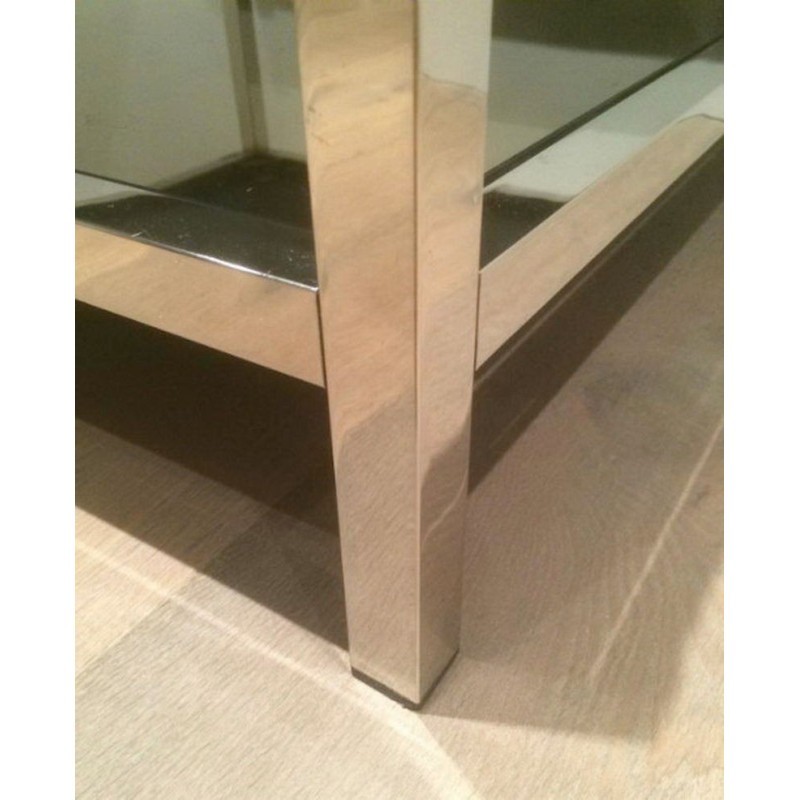 Chrome End Tables Bronze Mirrors 1970 | Maison BARROIS