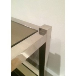 Chrome End Tables Bronze Mirrors 1970 | Maison BARROIS