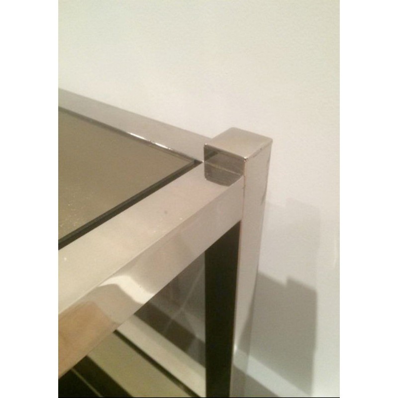 Chrome End Tables Bronze Mirrors 1970 | Maison BARROIS