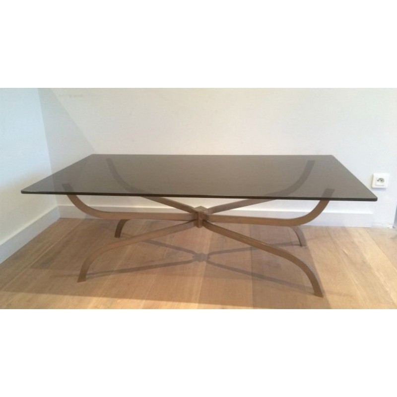 Table Basse Acier Brossé Maison Charles 1960 | Maison BARROIS