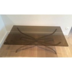 Maison Charles Brushed Steel Coffee Table 1960 | Maison BARROIS