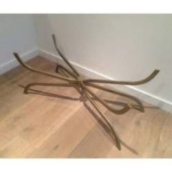 Maison Charles Brushed Steel Coffee Table 1960 | Maison BARROIS