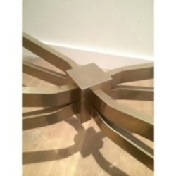 Maison Charles Brushed Steel Coffee Table 1960 | Maison BARROIS