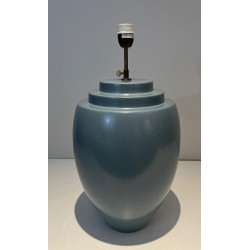Lampe Céramique Bleue par Kosta, Travail Suédois, vers 1970