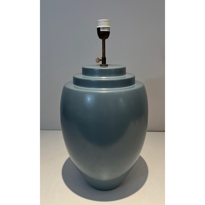 Lampe Céramique Bleue par Kosta, Travail Suédois, vers 1970
