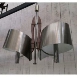 Maison Charles Brushed Metal & Plexiglass Pendant 1960 | Maison BARROIS