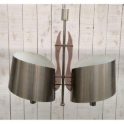 Maison Charles Brushed Metal & Plexiglass Pendant 1960 | Maison BARROIS