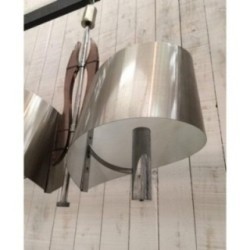 Maison Charles Brushed Metal & Plexiglass Pendant 1960 | Maison BARROIS