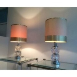 Pair of Glass & Chrome Lamps 1970 | Maison BARROIS