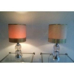 Pair of Glass & Chrome Lamps 1970 | Maison BARROIS