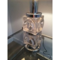 Pair of Glass & Chrome Lamps 1970 | Maison BARROIS