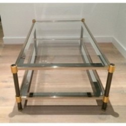 Gun-Metal & Gilt Coffee Table 1970 | Maison BARROIS
