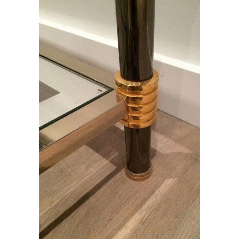 Gun-Metal & Gilt Coffee Table 1970 | Maison BARROIS