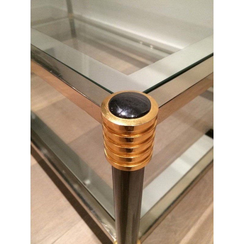 Gun-Metal & Gilt Coffee Table 1970 | Maison BARROIS
