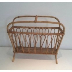 Rattan Magazine Holder Circa 1960 | Maison BARROIS