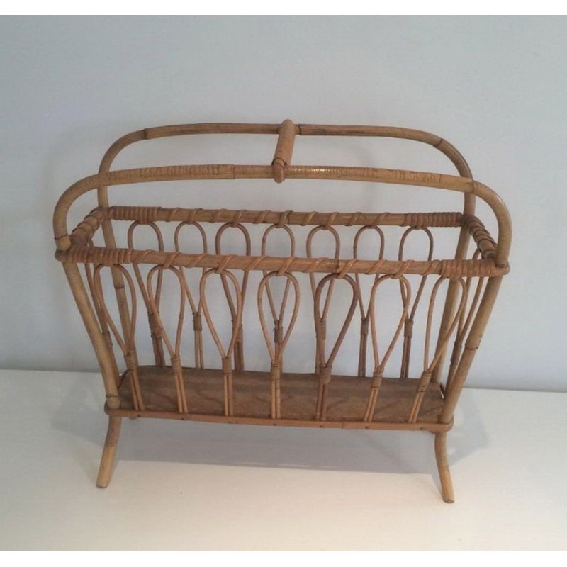 Rattan Magazine Holder Circa 1960 | Maison BARROIS