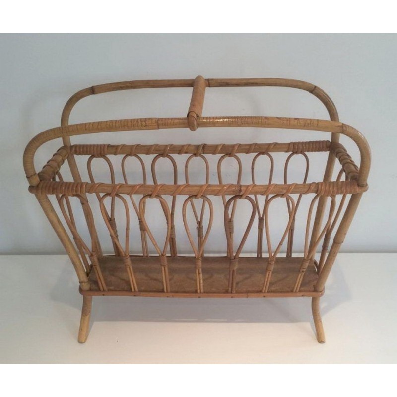 Rattan Magazine Holder Circa 1960 | Maison BARROIS