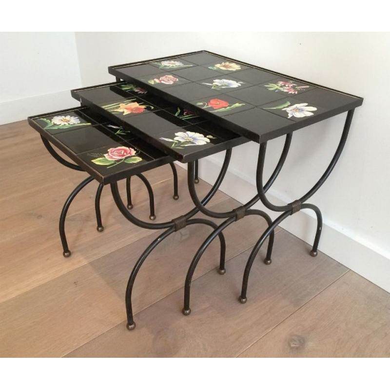 Tables Gigognes Céramiques & Métal 1950 | Maison BARROIS