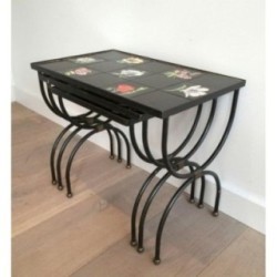 Nesting Tables Ceramic & Metal 1950 | Maison BARROIS