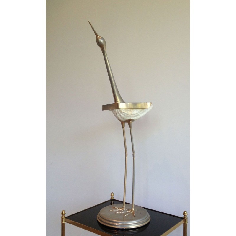 Oiseau Stylisé Métal & Coquillage Vers 1960 | Maison BARROIS
